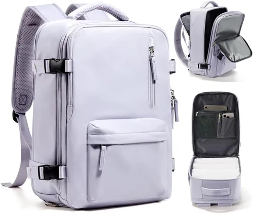 Vista 29 de WONHOX - Mochila grande de viaje, equipaje de mano aprobado para vuelos, mochila para portátil de trabajo y negocios para mujeres y hombres