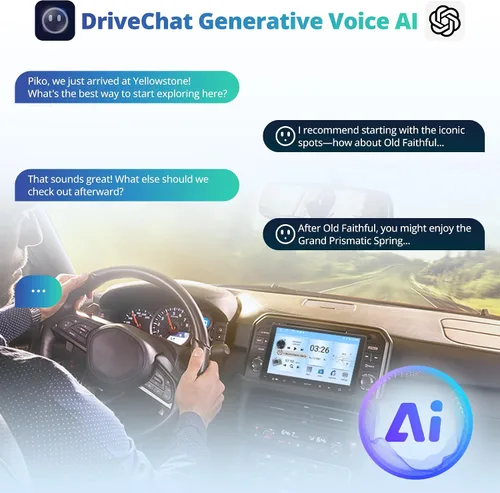 Vista 4 de Radio de coche Android de 9 pulgadas, doble DIN, inalámbrico CarPlay y Android Auto, estéreo de coche AI con Wi-Fi/Bluetooth/USB, seguimiento