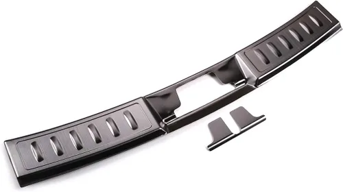 Vista 4 de Cubierta protectora de acero inoxidable 304 para parachoques de maletero interior, 2 calcomanías para Land Rover Range Rover Evoque 2020 (negro)