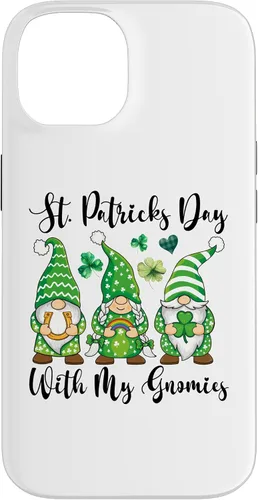 Vista 4 de iPhone 16 St Patricks Day Tee Shamrock Shirt Three Gnomies St Patricks Case
