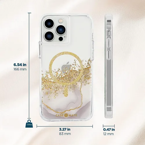 Vista 10 de Case-Mate - Karat Marble - Funda MAGSAFE para iPhone 13 Pro Max - Compatible con accesorios MAGSAFE y carga - Protección contra caídas de 10 pies