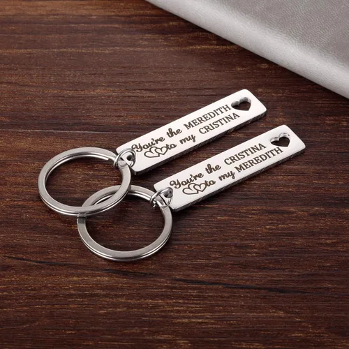 Vista 2 de Soul Sisters - Llavero para 2 2 piezas con texto en inglés "You're The Cristina to My Meredith Ture Friends", llaveros inspirados en Greys Anatomy