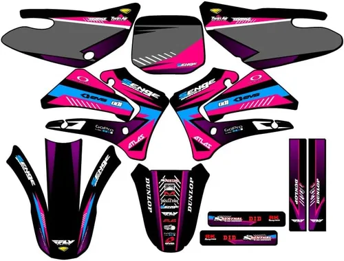 Vista 6 de TTR 125 SURGE 2000-2007 Kit de base gráfica Senge negro compatible con Yamaha