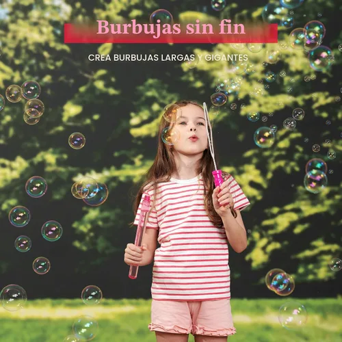 Vista 5 de JOYIN - Varitas grandes de 14.6 pulgadas para hacer burbujas para niños, 6 piezas con solución de recambio, juguete de verano, recuerdo de fiesta