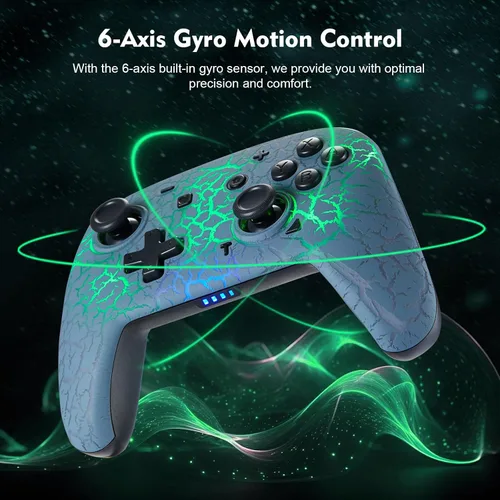 Vista 4 de Switch Controller with Hall Joystick, Wireless Switch Pro Controller for SwitchSwitch LiteSwitch OLED, 8 Colors Adjustable LED Wireless Remote