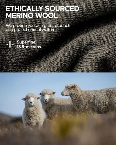 Vista 5 de DANISH ENDURANCE Gorro ligero de lana merino para hombres y mujeres, gorro térmico