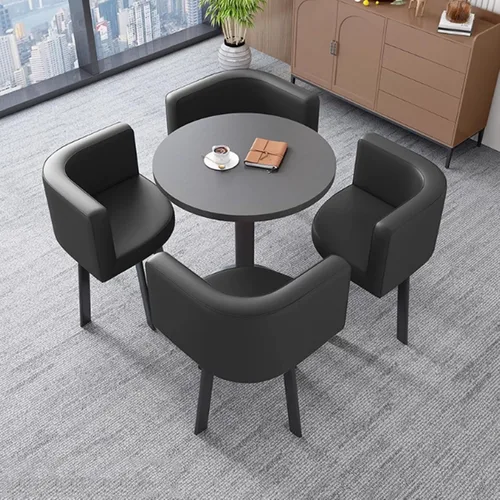 Vista 10 de YVYKFZD Office Reception Room Club Table, Small Kitchen Dining Table Set, Round Conference Table, Business Conference Room Table and Chair Set Save