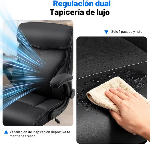 Vista 7 de AreShark Silla de oficina – Silla ejecutiva de escritorio cómoda transpirable con respaldo alto y soporte lumbar, silla ergonómica de cuero