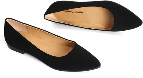 Vista 6 de FUNKYMONKEY Zapatos planos clásicos de ballet para mujer, zapatos planos casuales y cómodos