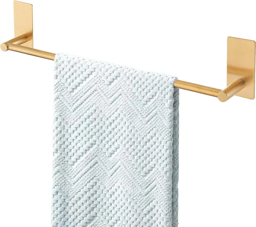 Vista 13 de Barra de Toalla Adhesiva Negra de 9 Pulgadas, Soporte de Toalla de Baño Adhesivo, Soportes de Toalla de Mano, Sin Perforación en la Pared - Negro