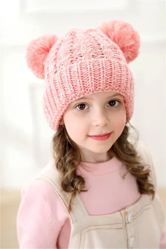 Vista 3 de Urban Virgin Gorros de invierno para niñas de 1 a 5 años