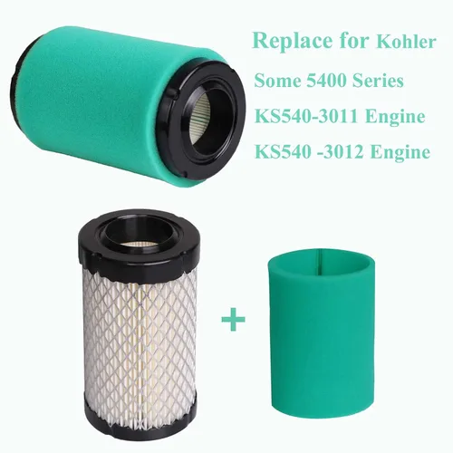 Vista 3 de Paquete de 2 filtros de aire 22-083-01, 22-083-01-S compatibles con el motor Kohler 5400 Series KS540 17-19.5hp, reemplazo 22-883-01-s1 2208301s Cub