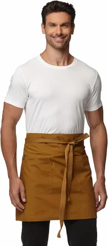 Vista 12 de Delantal unisex medio bistro delantal servidor con bolsillos impermeable 4251BY