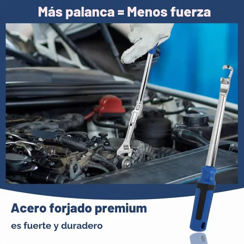 Vista 7 de Barra de herramientas extensora de llave de 15 pulgadas con asa, extensión de llave adaptador de torsión, adaptador universal para un máximo