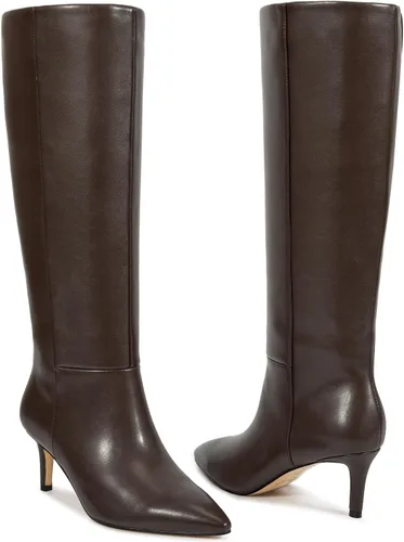 Vista 3 de wetkiss Botas altas hasta la rodilla para mujer, con tacón de gatito y diseño de punta puntiaguda, clásicas y sexys