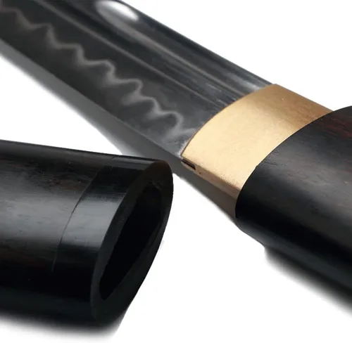 Vista 5 de siwode Katana corta y afilada hecha a mano, espada real samurái ninja japonesa (T10 templada) de 15 pulgadas