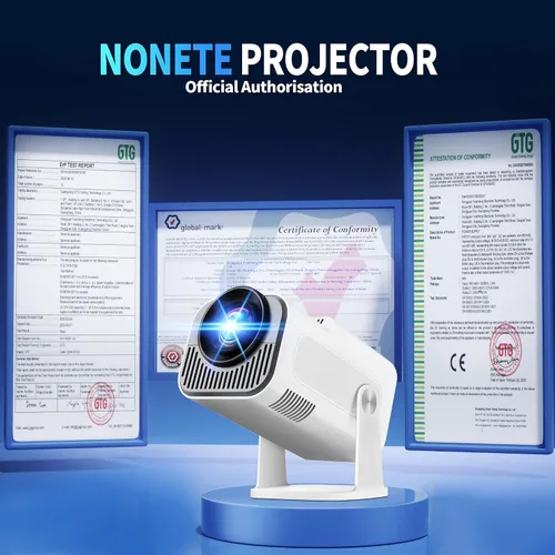 Vista 3 de [Proyector 2026 actualizado] Mini proyector compatible con 4K 1080P Keystone automático 270° giratorio con WiFi 6 y Bluetooth 5.2 proyector portátil