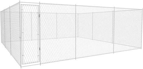 Vista 6 de Valla de acero galvanizado para perros al aire libre, jaula extra grande para perros con corral de mascotas resistente, valla de jaula para perros