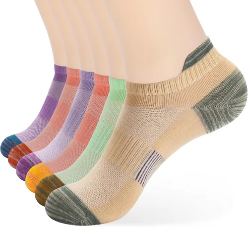 Vista 12 de ATBITER Calcetines de tobillo para mujer, delgados, atléticos, de corte bajo, con lengüeta en el talón, 6 pares 12 pares 4blanco+4negro+4gris