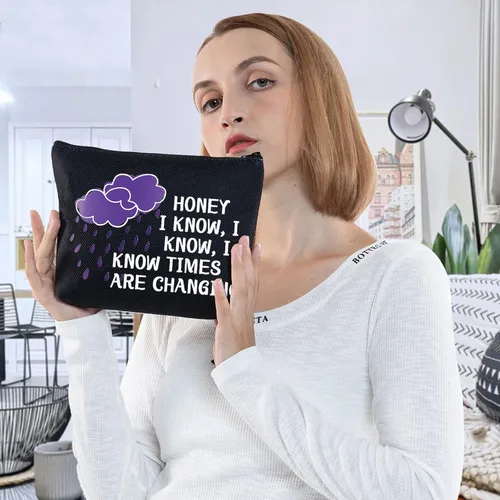 Vista 7 de WZMPA Bolsa de maquillaje cosmética para fanáticos de la música, regalo inspirado en la música, miel, sé que conozco, bolsa de maquillaje con Miel