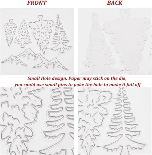 Vista 6 de CRASPIRE Plantillas de corte de metal para árbol de Navidad, plantillas de corte de bosque de montaña, plantas de pino, troqueles de corte de Feliz