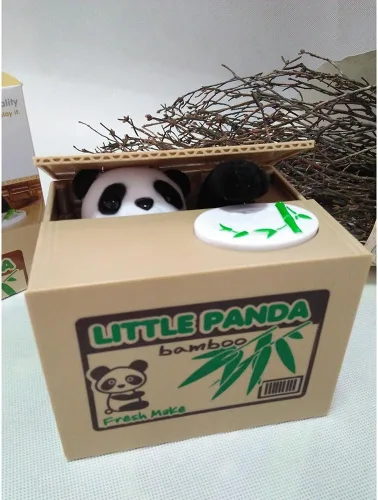 Vista 8 de HmiL-U - Caja de dinero para robar monedas de centavos, centavos, gato, hucha de voz para Navidad, regalo de cumpleaños para niños