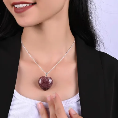 Vista 88 de Gempires Love - Collar con colgante de cristal de corazón para mujer, chapado en plata, cadena ajustable de 18 + 2 pulgadas