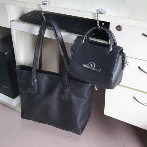 Vista 6 de Juego de 6 ganchos plegables para mujer, con patrón mixto, gancho para colgar en el bolso