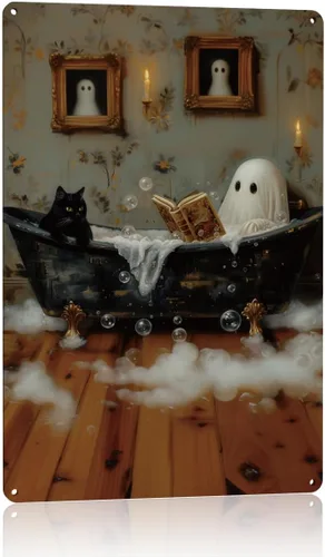Vista 32 de Decoración de pared de fantasma de Halloween, decoración de fiesta de Halloween para interiores y exteriores, decoración espeluznante para el hogar