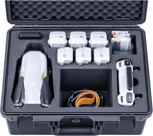 Vista 10 de Lykus Titan MA310 - Funda rígida impermeable para DJI Air 3S/Air 3 y DJI RC 2/RC-N2, cordón de soporte [solo funda] CASE ONLY,Fits Fly More