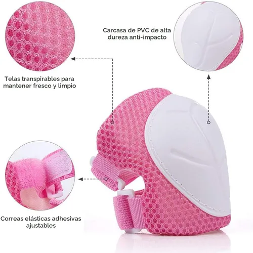 Vista 3 de DaCool Juego de casco de bicicleta para niños, rodilleras para patineta, coderas, muñequeras ajustables para niños de 3 a 10 años