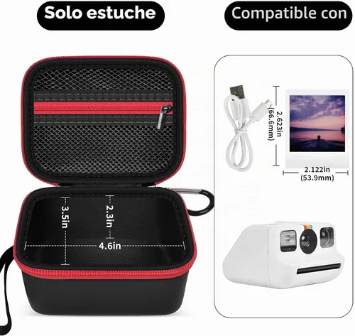 Vista 4 de ANKHOH Case for Polaroid Go Gen 2/3, for Polaroid Go 9035/9071/9070 Negro