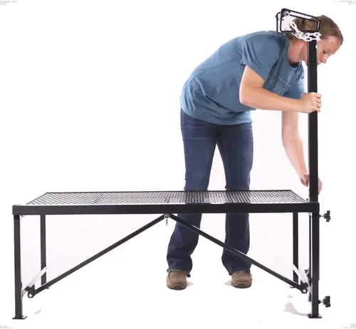 Vista 3 de Weaver Leather - Soporte de acero para ganado, ajustable y duradero, para ovejas, cabras y otros ganados, tocado de alambre mantiene a los animales