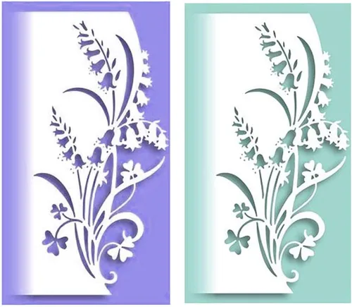 Vista 5 de Troqueles de metal de hojas de flores, campanas de encaje de flores de gloria, plantillas de corte de borde para álbumes de recortes, álbumes