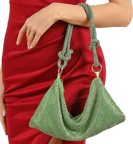 Vista 2 de LETODE Bolso de mano de lujo con borlas para mujer, bolso de mano de imitación para boda