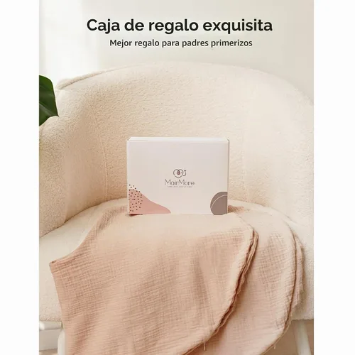 Vista 7 de MairMore Paquete de 2 Fundas de Almohada de Muselina para Lactancia, Transpirables 100% Algodón, Fundas Deslizables para Almohadas de Lactancia