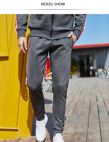 Vista 5 de Chándal deportivo con capucha para hombre, casual, con cierre completo