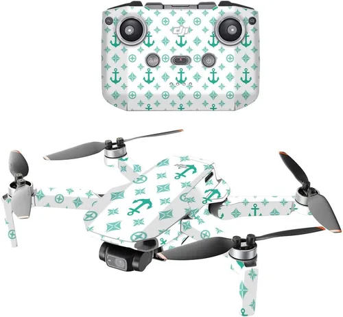 Vista 6 de MightySkins - Compatible con DJI Mini 2 Dron portátil - Argyle negro Funda protectora de vinilo duradera y única Fácil de aplicar, quitar
