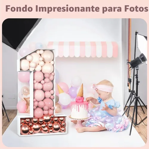 Vista 5 de imprsv Números de Mosaico de 3 Pies para Globos, Número de Marquesina, Marco de Número de Mosaico, Globo Número 1 para Decoración de Primer