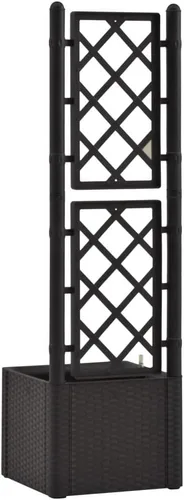 Vista 5 de Cama elevada de jardín con enrejado y sistema de riego automático antracita, cama de jardín elevada, macetas al aire libre para jardín de hierbas