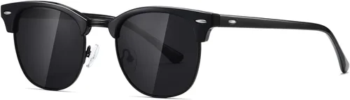 Vista 137 de AEVOGUE Gafas de sol polarizadas para mujeres y hombres semi marco retro gafas de sol AE0369