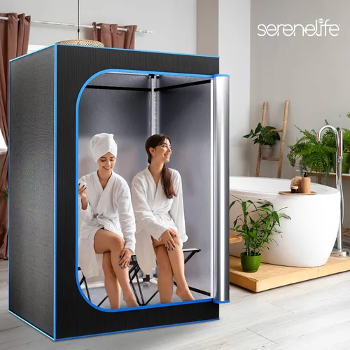 Vista 7 de SereneLife Sauna de vapor portátil para 2 personas de tamaño completo para desintoxicación – Spa personal en casa para desintoxicación en el hogar