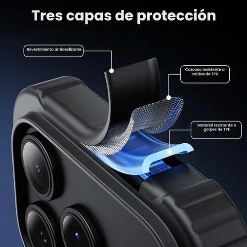 Vista 3 de Yriklso Funda magnética para iPhone 18 Pro y 17 Pro, color negro
