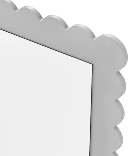 Vista 9 de Modway Emmeline Espejo de pared rectangular festoneado en gris claro