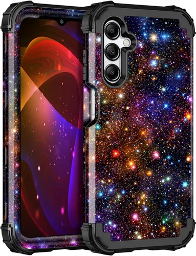 Vista 74 de Miqala Funda para Galaxy A14 5G, que brilla en la oscuridad, tres capas, resistente, a prueba de golpes, protección completa, parachoques