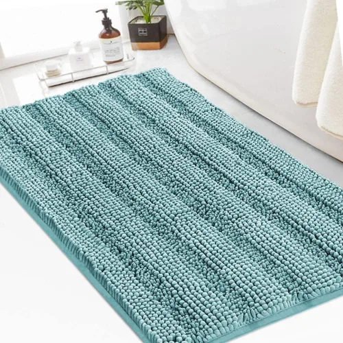 Vista 20 de Turquoize Alfombra de baño de chenilla de lujo para baño, extra absorbente, alfombra de ducha de microfibra antideslizante para baño, alfombra Aqua