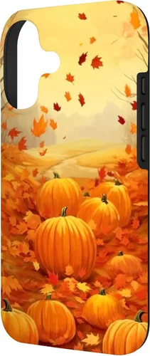 Vista 2 de Autumn Falling Leaves Pumpkin Spice Harvest Happy Autumn Case for iPhone 17