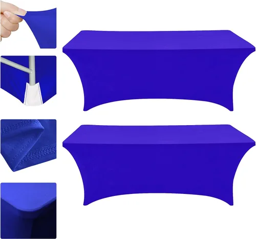 Vista 9 de Eurmax USA - Manteles rectangulares ajustables de elastano de 4 pies, mantel elástico para bodas, eventos o para decorar la mesa del patio