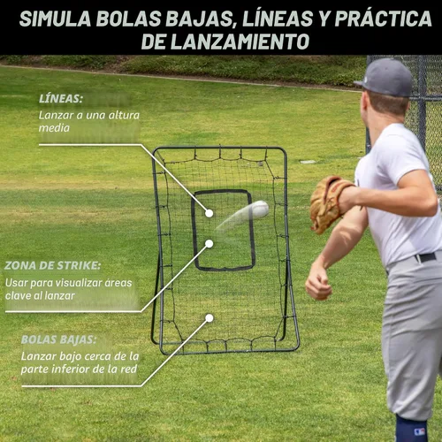 Vista 2 de GoSports Red de lanzamiento y rebote de béisbol y sóftbol - Red de lanzamiento trasero - Elija su