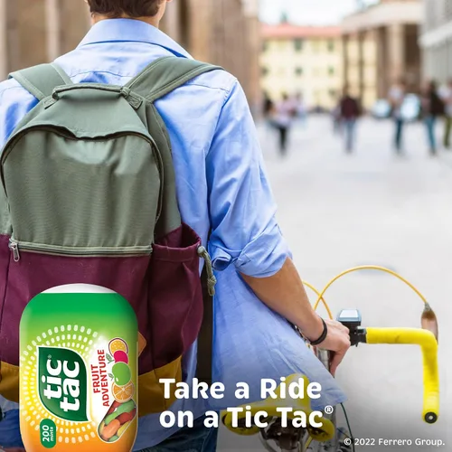 Vista 4 de Tic Tac, Menta Fruit Adventure, 8 unidades, refresco para llevar, 3.4 onzas cada una